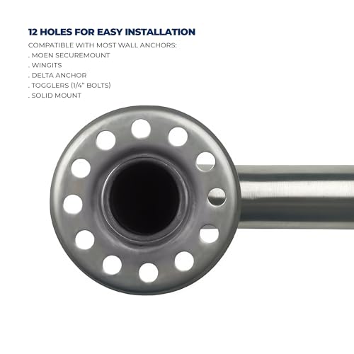 2 Pack 16 Inch Shower Grab Bars - Brushed Stainless - Grab Bars for Showers, Bathtubs, Seniors, and Elderly - Thumbnail 2