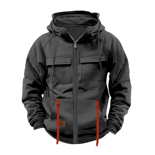 Tactical Hoodies For Men Drawstring Sweatshirt Casual Workout Athletic Outfits with Pockets