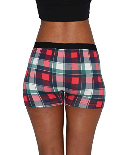 Evari Women's Boyshort Panties Comfortable Cotton Underwear Pack Of 5 Or Pack Of 2 Or Pack Of 3 (Plaid (Pack Of 3), Small) #TOP2