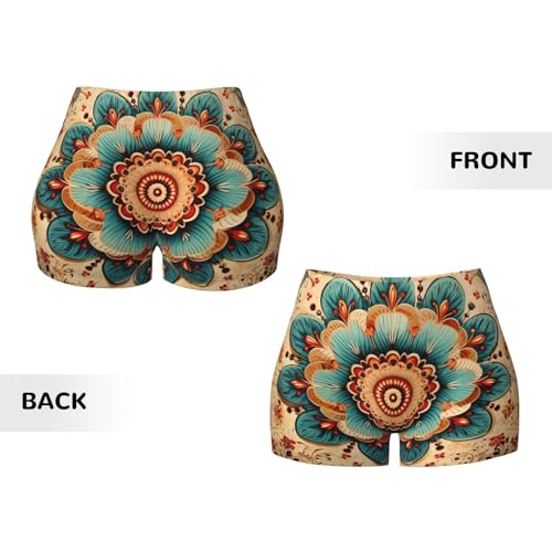 Reika Pattern Sports Shorts, high Elastic Slim Fitness Pants, Suitable for Yoga/Leisure/Daily wear3