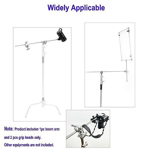 Image of PHOCUS 42 inch C Stand Boom Arm, Extension Grip Boom Arm with 2 Pieces Swivel Grip Head for Photography C Stand Light Stand Reflector Flag and Other Studio Video Equipment
