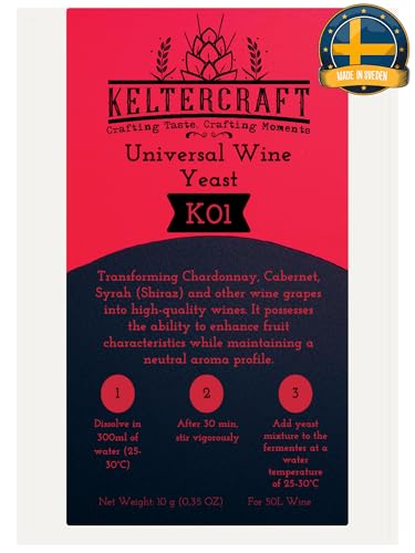 Keltercraft K01 Weinhefe [10g: Für 50L Portwein oder Weißwein] Trockenhefe Nährhefe Bordeaux | Mache deinen eigenen Wein!