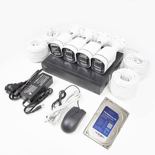 POE PNI House IPMAX POE 5 Videoüberwachungspaket, NVR, 4 5MP IP-Kameras und PNI SafeHouse 1 TB Festplatte im Lieferumfang enthalten