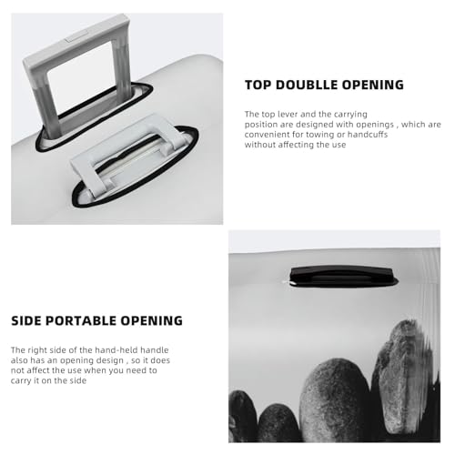 Black And White Balanced Stones Elastic Travel Luggage Covers Dustproof Scratch-Resistant Suitcase Protector Fit 22-24 Inch3