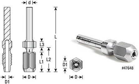 Amana Tool - 47640 1/2" Shank CNC Extension Adapter For 1/4" Shank Router Bits