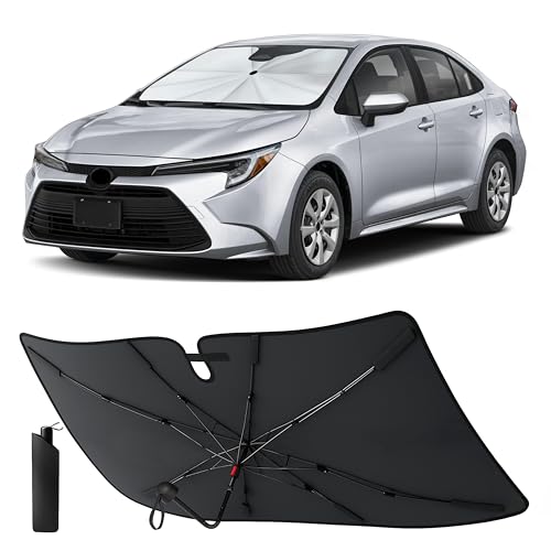 Image of EcoNour Windshield Sunshade & Window Tint for Toyota Corolla 2020-2024 2025 2026 | Front Windshield Sun Shade UV & Heat Shield | Foldable Car Sun Visor for Interior Protection Accessories