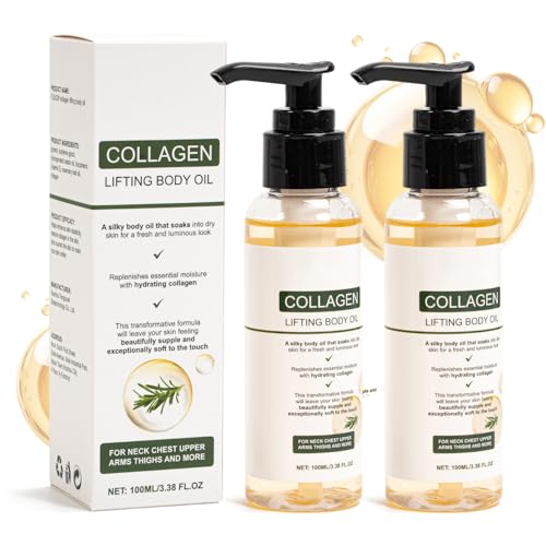 Huile Corporelle Liftante au Collagène, Lot de 2, Huile Glow Remedy, Huile Corporelle Raffermissante et Hydratante pour Tous Types de Peau, Améliore l'Élasticité de la Peau et Réduit les Ridules aux