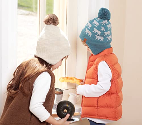 Moon Kitty Baby Boys Hats Toddler Beanies For Boys Winter Fleece Skiing Winter Caps With Warm Ear Flap Beige thumb #4