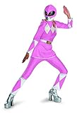 Disguise Unisex Adult Deluxe Power Ranger, Pink/White, Large (12-14) Costume