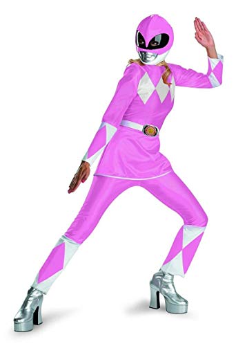 Disguise Women's Pink Ranger Deluxe Adult, Pink, Large