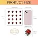 CREATCABIN 128Pcs 8 Sheets Red Roses Stickers Small Flower Sticker Self-Adhesive Plastic Waterproof Plant Decals Decor Plant Stickers for DIY Scrapbooking Envelope Journaling Helmet Crafts 0.98Inch
