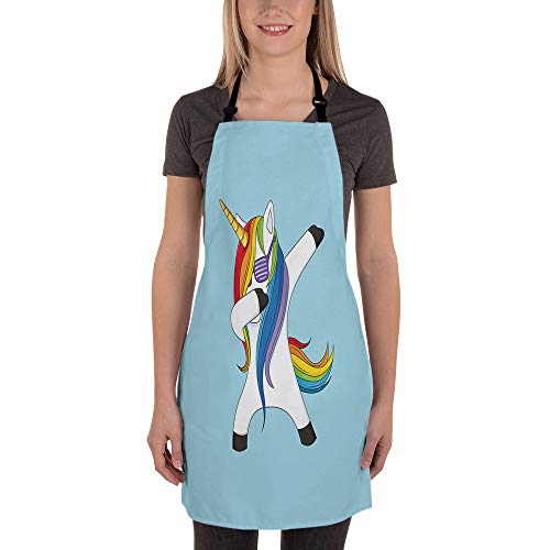 Moslion Unicorn Apron 31X27 Inch Rainbow Hair Unicorn With Swag Pose Like Rock Star Kitchen Chef Waitress Cook Aprons Bib With Adjustable Neck For Women Men Girls #TOP2