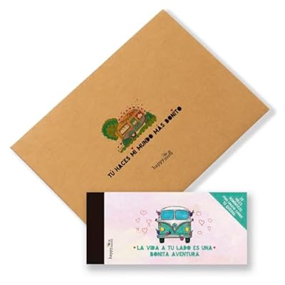 HappyMots Talonario 20 Vales Románticos | La vida a tu lado es una bonita aventura | 15 Nuevos Planes Originales + 5 Vales Personalizables | Este San Valentín, regala amor, aventuras y complicidad. | Ya disponible en tu tienda friki favorita! En mundofriki.es!