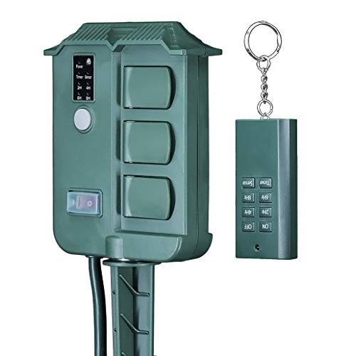 Uninex Ec1605 Outdoor Yard Stake With Remote Control, Timer, Photocell Light Sensor, Weatherproof, Extra Long, 6-Outlet, Ul Listed, 6-Foot #TOP5