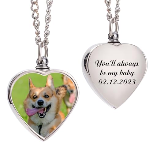HJX Custom Dog Urn Necklaces for Ashes (Heart-1) image