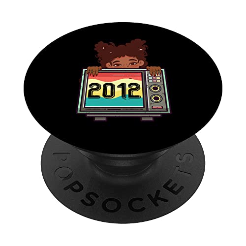 Cool 10th Birthday t shirt Black Queen Born in 2012 PopSockets Swappable PopGrip