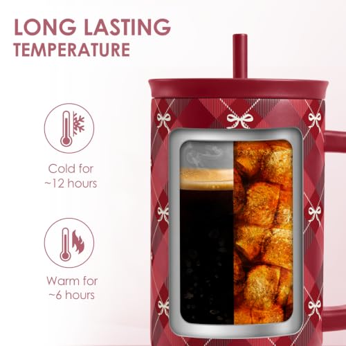 Image of Christmas Stainless Steel Slider Tumbler with Handle 40 Ounces with Lid, Travel Cup, Insulated Bottles for Girls Women