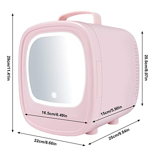 Cuidados com a pele Frigobar,6L Geladeira para Cuidados com a Pele com Porta de Espelho Geladeira Co