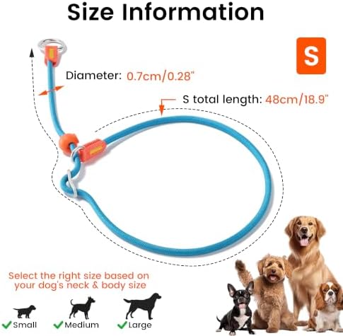 HowGo Slip Collar for Dogs,Adjustable Martingale Collar(Lavender,S) - 4