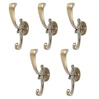 Hammer and Tongs - Ornamental Hat & Coat Hook - W30mm x H130mm - Brass - Pack of 5