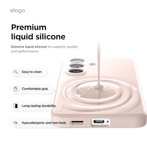 Image of elago Premium Magnetic Silicone Case for Galaxy S26 Plus Lovely Pink | Compatible with MagSafe Accessories, Protective Cover, Shockproof, Slim, Anti-Scratch Soft Microfiber Lining (Lovely Pink)