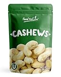 Food to Live Raw Cashews, 1 Pound — Non-GMO Verified, Deluxe Whole Nuts, Unsalted, Unroasted, Size W-320, Vegan, Kosher, Bulk