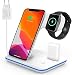 Cargador Inalámbrico Rápido - 3 en 1 Estación de Carga Rápida Qi Inalámbrica con QC3.0 Adaptor Soportes de Carga de para iPhone 12/12 Pro MAX/X/XS MAX / 8 / iWatch Series 2/3/4/5 Airpods 1/2/Pro