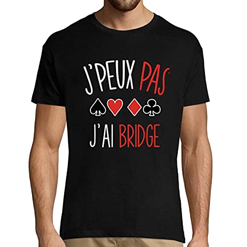 T-shirt homme humour drôle fun tee-shirt vêtements fan de cartes de bridge