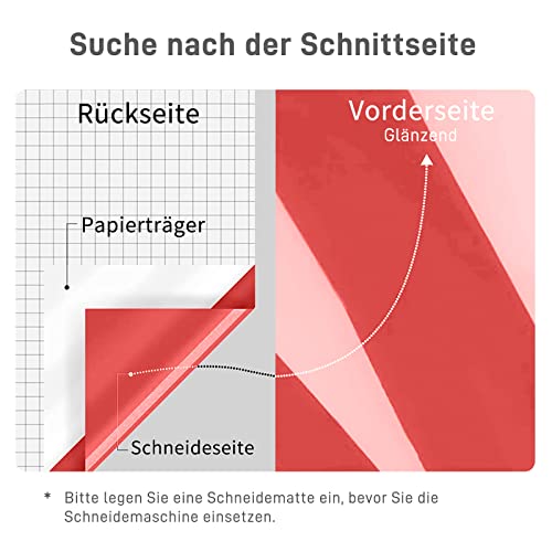 Glänzend Rot Plotterfolie Vinyl, 30,5 x 152,4 cm Vinylfolie Plotter, Rot Plotterfolie Selbstklebend für DIY-Geschenke, Tasse, Fenster, Keramik, Kunststoff