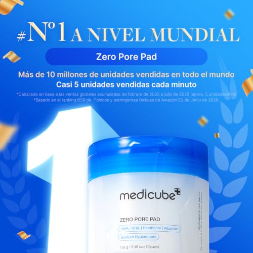 Miniatura 2 de Medicube Zero Pore Pad 2.0 Almohadillas Faciales De Doble Textura Con 4,5 Aha Y 0,45 Bha Para Exfoliación Y Poros, Skincare Coreano, Todo Tipo De Piel, 70 Discos