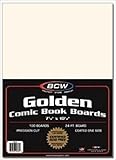 BCW Golden Age Comic Backing Boards - 100 Pack | Certified Acid-Free Comic Book Storage | 7 1/2 x 10 1/2 Inch Dimensions | Archival-Quality Boards for Comic Book Collection Protection