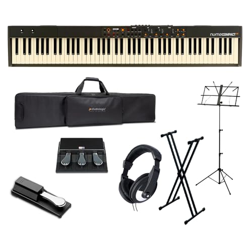 Studiologic Numa Compact SE 必需品セット + ケース + 3本ペダル スピーカー内蔵ステージキーボード スタジオロジック