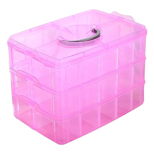 ZLY 3-Tier Demountable Plastic Jewelry Box Organizer Storage Container with Adjustable Dividers 30（Large） Grids