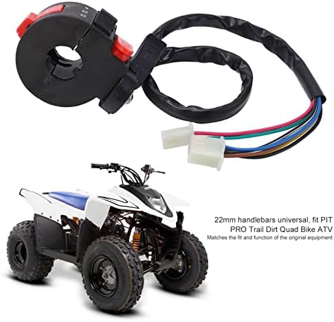 ATV Control Switch Assembly, 7wires 22mm Left Side Handlebar Kill Start Light Switch Choke Lever Motorcycle Handlebar Switch Fit for PIT PRO Trail Dirt Quad Bike ATV