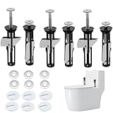 MZSX 6 Stück Toilettensitzbeschläge, Toilettensitzbefestigungen, Edelstahl-Toilettensitzbefestigungen für Deckelscharniere, Universal-Toilettensitzbolzen mit Dichtungen, für Toilettensitz-Ersatzteile