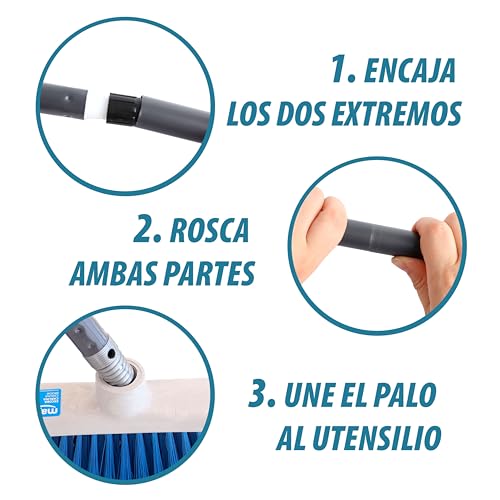 Maya Mopp-Stick, 5 Abschnitte, Länge 1,70 m für hohe Stellen, ergonomisches und robustes Design, sicherer und rutschfester Griff, einfache und schnelle Montage, nimmt wenig Platz ein