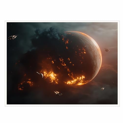 Epic Burning Planet Wall Art