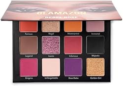 Glamazon Eyeshadow Palette, Rebel Rose, 12 Shades, Versatile Eye Makeup Set for Stunning Day-to-Night Looks, R