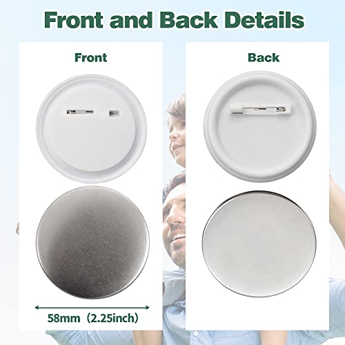 Mostme 200 Sets 58mm/2.25 inch Button Supplies Button Parts for Buttons Maker Machine 58mm, Round Badge Blank Buttons Pins, Includes Plastic Pin Back Cover, Metal Cover, Clear Film&Blank Paper by Mostme - Image 3
