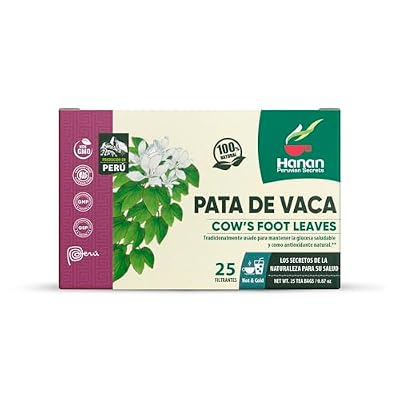 Hanan Peruvian Secrets Cow's foot (Pata de Vaca) Tea | 100% All-Natural Bauhinia forficata from Peru traditionally used to promote overall health and well-being | Tea Bags