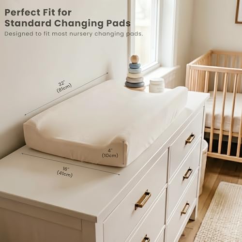 Image of Konssy 3 Pack Stretchy Changing Pad Covers, 32 inchx16 inch Changing Table Sheets
