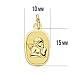 Medalla Ángel burlón rectangular en oro amarillo de 9 Ktes 15 mm....