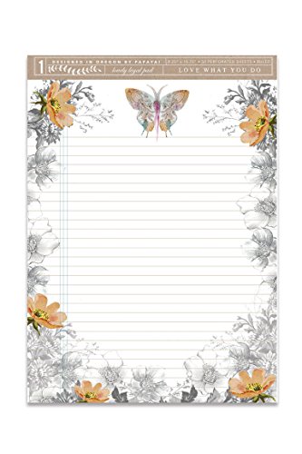 Papaya Women's Art 50 Lined Pages Lovely Legal List Pad (Paisley Butterfly)
