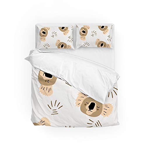 Housse de couette koala 3 pièces, linge de lit King 100% polyester - 2