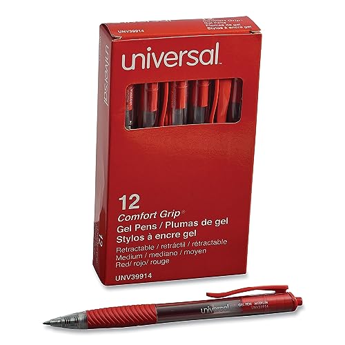 Bolígrafo retráctil gel rojo Universal UNV39914 miniatura 2