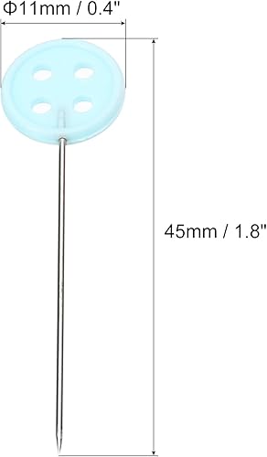 Miniatura 2 de PATIKIL Alfileres de costura, paquete de 100 alfileres de acolchado rectos con cabeza de botón plana para decoración de modista, multicolor