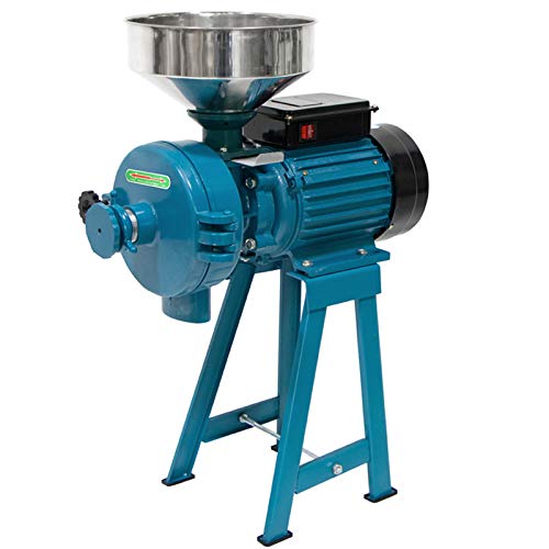 Grain Mill Electric Dry Wet Grain Grinder Corn Mill, 110V 3000W Wheat Grinder Mill, Feed Mill Wet Dry Cereals Grinder Corn Grain Feed Machine with Funnel (Wet Dry Grinder)