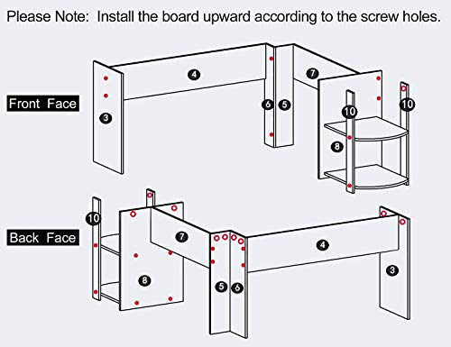 A forma di L ufficio scrivania, grande angolo del