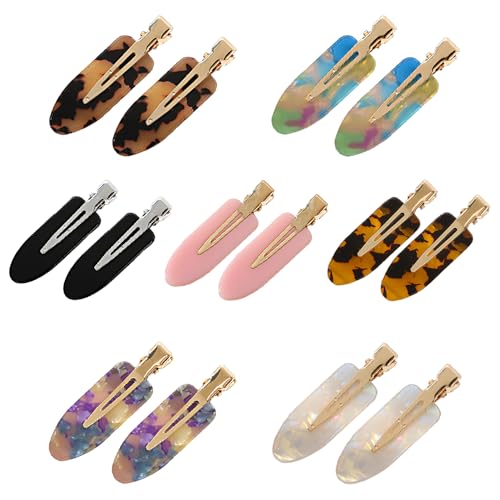 Image of YFTRFR 14 Pcs No Crease Hair Clips, Duckbill Alligator Makeup Accessories Multicolor Flat Hairclip for Woman, Bangs Hairstyling, Skincare, FaceWashing, Salon Collocation, Gift(7 Color)