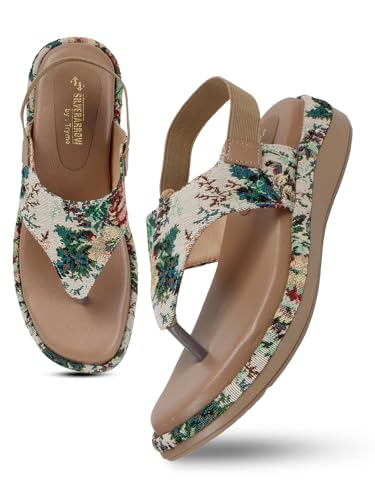 Image of SilverArrow womens Aloura Fashion Sandals|Floral Printed Platform Sandals|Casual Wear